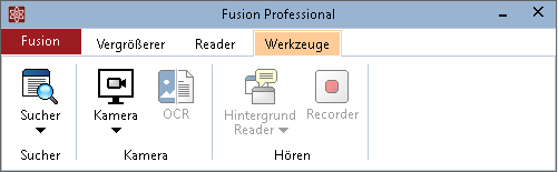 Die Elemente der Gruppe Hören werden in der Werkzeuge Registerkarte als nicht verfügbar angezeigt