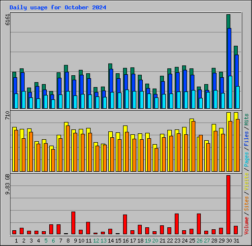 Daily usage for October 2024