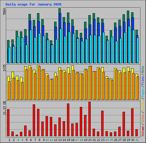 Daily usage for January 2026