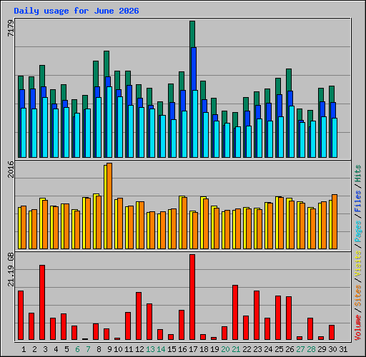 Daily usage for June 2026