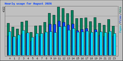 Hourly usage for August 2026